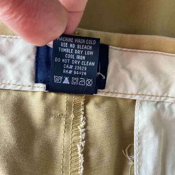 STUSSY Vintage Mens Khaki Tan Flat Front Shorts Cotton Twill Pockets *As Is* 36 - Picture 8 of 13